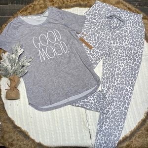 RAE DUNN 2PC WOMENS PAJAMAS “GOOD MOOD”